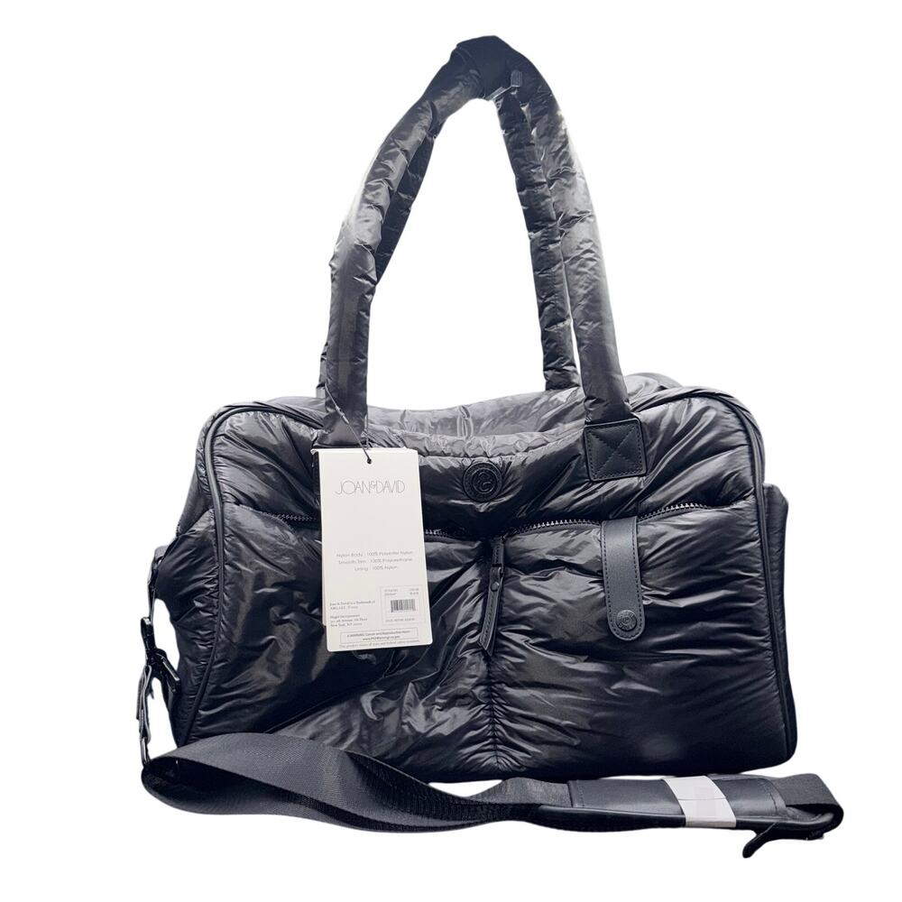 Joan & David NWT Black Nylon Weekender Duffel Travel Bag JDD2647 MSRP $228